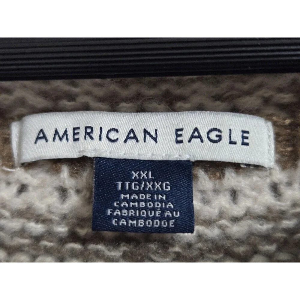 VTG American Eagle Mens Sweater 2XL Snowflake Nordic Fair Isle Pullover Preppy